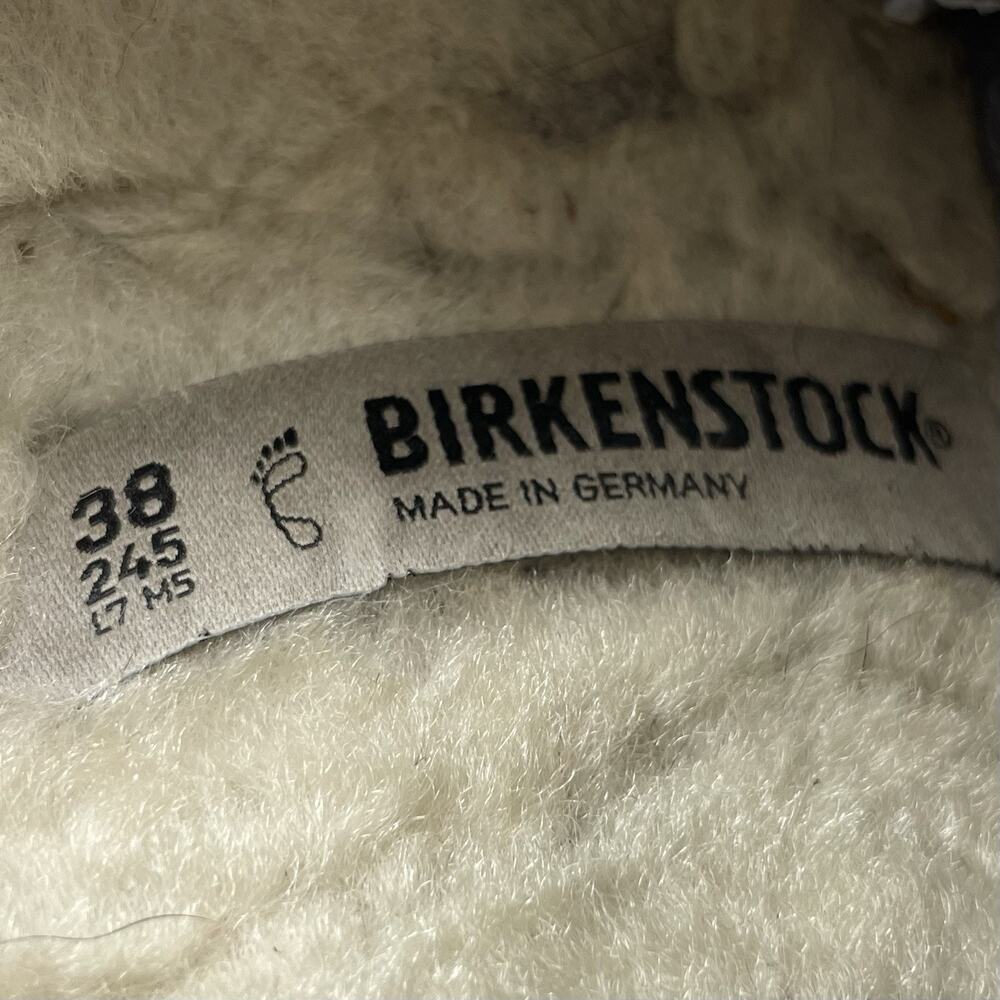 Birkenstock Taupe Suede Shearling Clog Mule - Picture 8 of 10